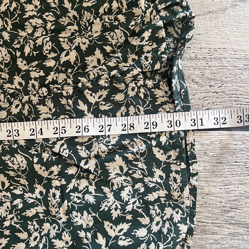 Madewell V-Neck Button-Front Mini Dress in Forest Leaves - Picture 8 of 9